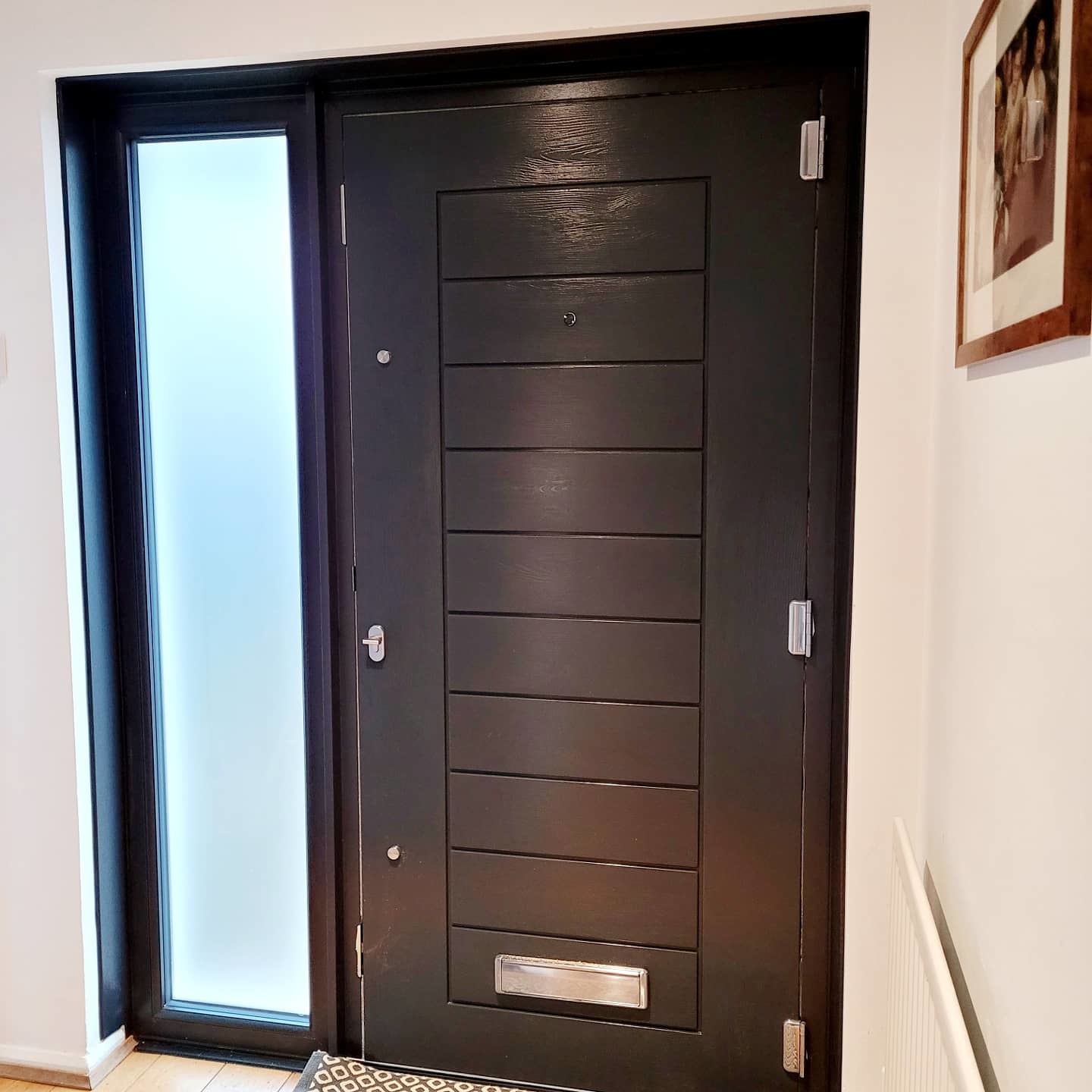 Slim line door with solar control glazing